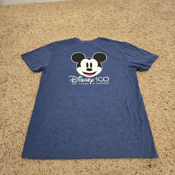 Disney 100 Years Of Wonder Blue T-shirt Short Sleeve Sz. Adult Medium - Picture 3 of 5
